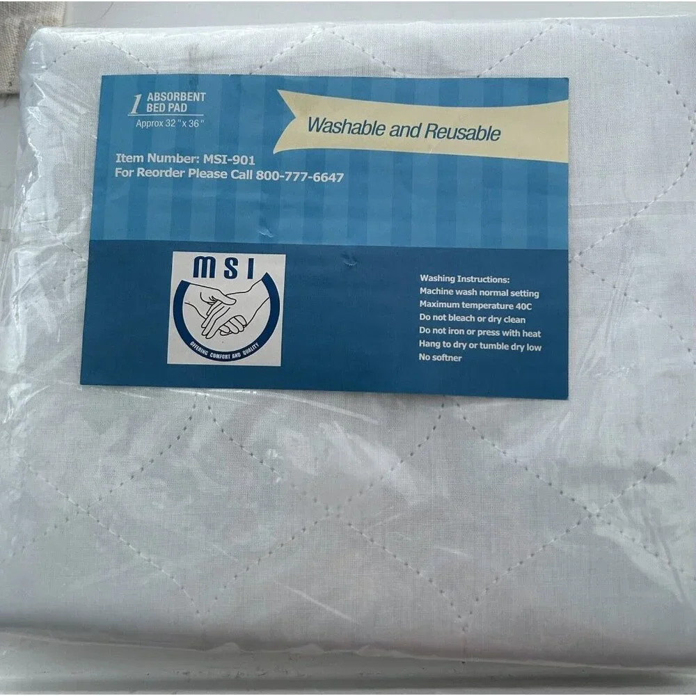 NEW MSI-901 Absorbent Bed Pad Washable And Reusable 32